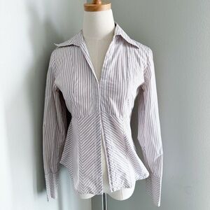 Vtg Y2K The Limited stretch hook and eye closure fitted dress shirt office siren
